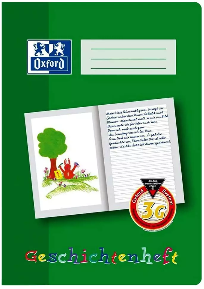 Oxford Schreiblernheft LIN 4G - A4, 16 Blatt, 90g/qm, Geschichtenheft