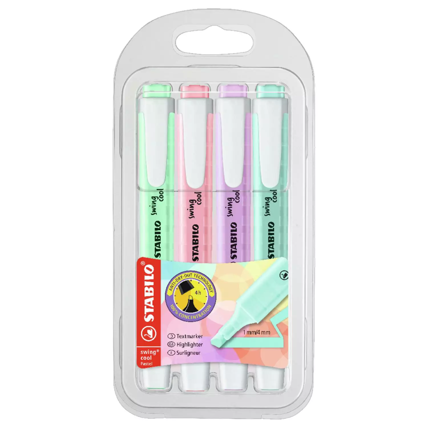Stabilo Swing Cool, Pastell 4er Etui