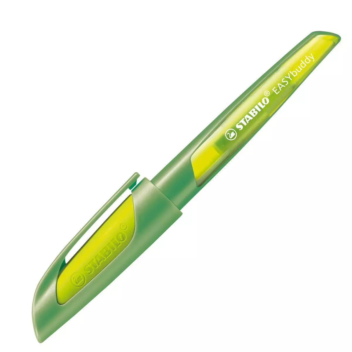 Stabilo Schulfüller mit Standard-Feder M - EASYbuddy in limette/grün - Schreibfarbe blau (löschbar) - Einzelstift - inklusive Patrone