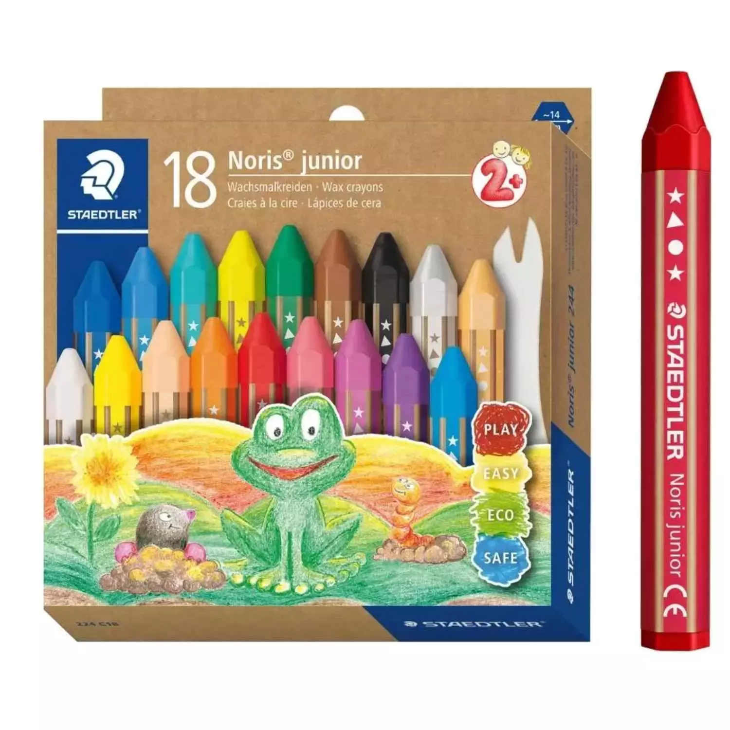 Staedtler Wachsmalkreide Noris junior, 18 Stück