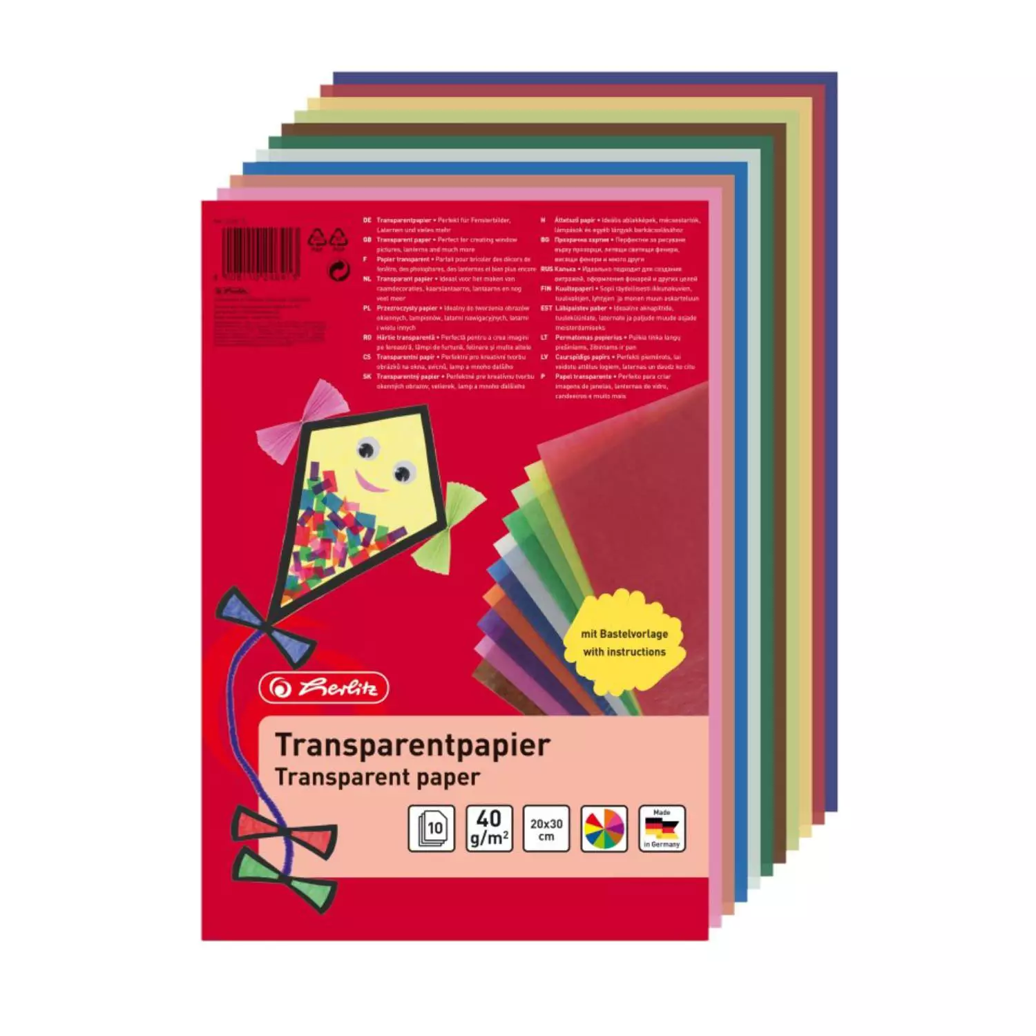Herlitz Transparentpapier, 10 Blatt, 30 x 20 cm