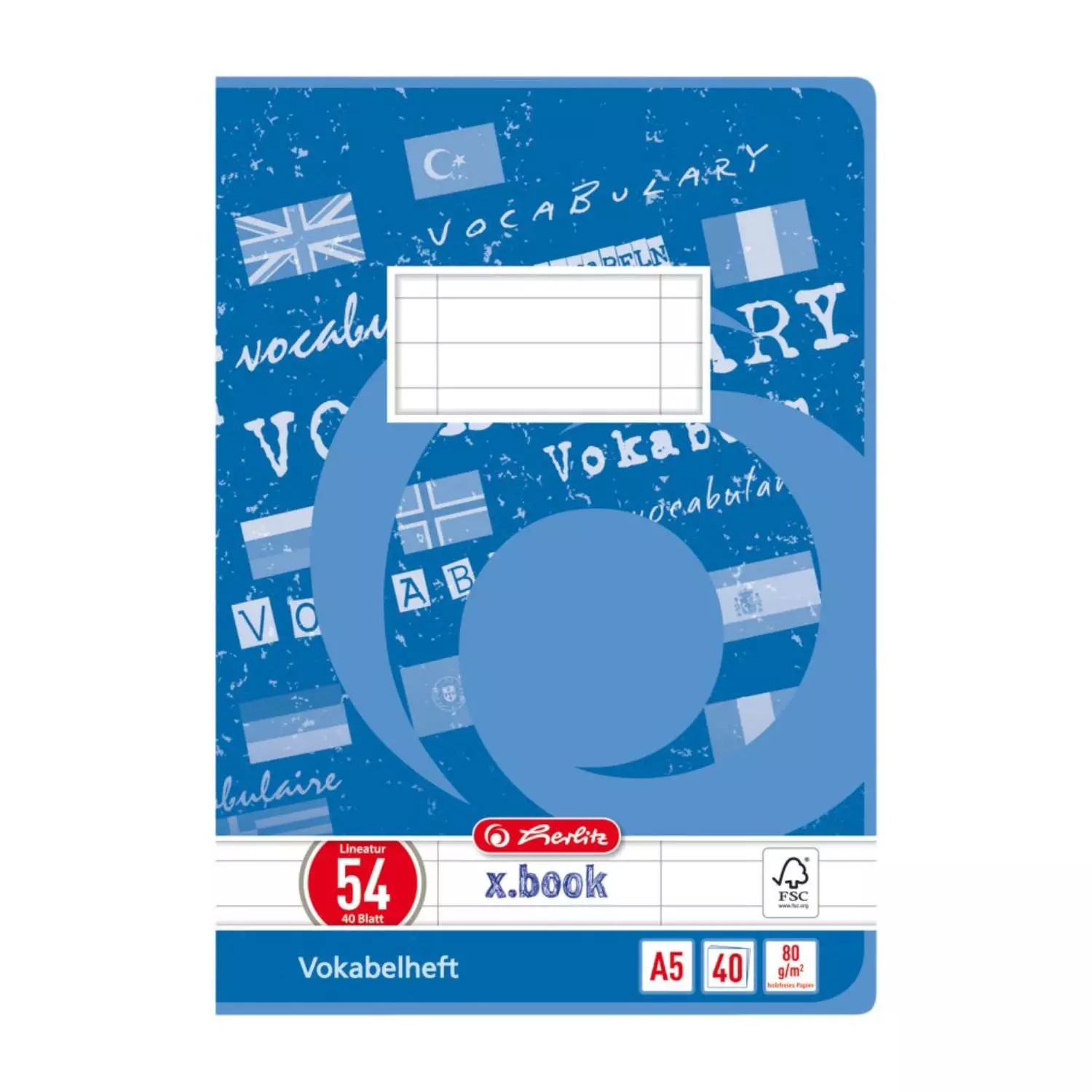 Herlitz Vokabelheft dreispaltig A5, Lineatur 54