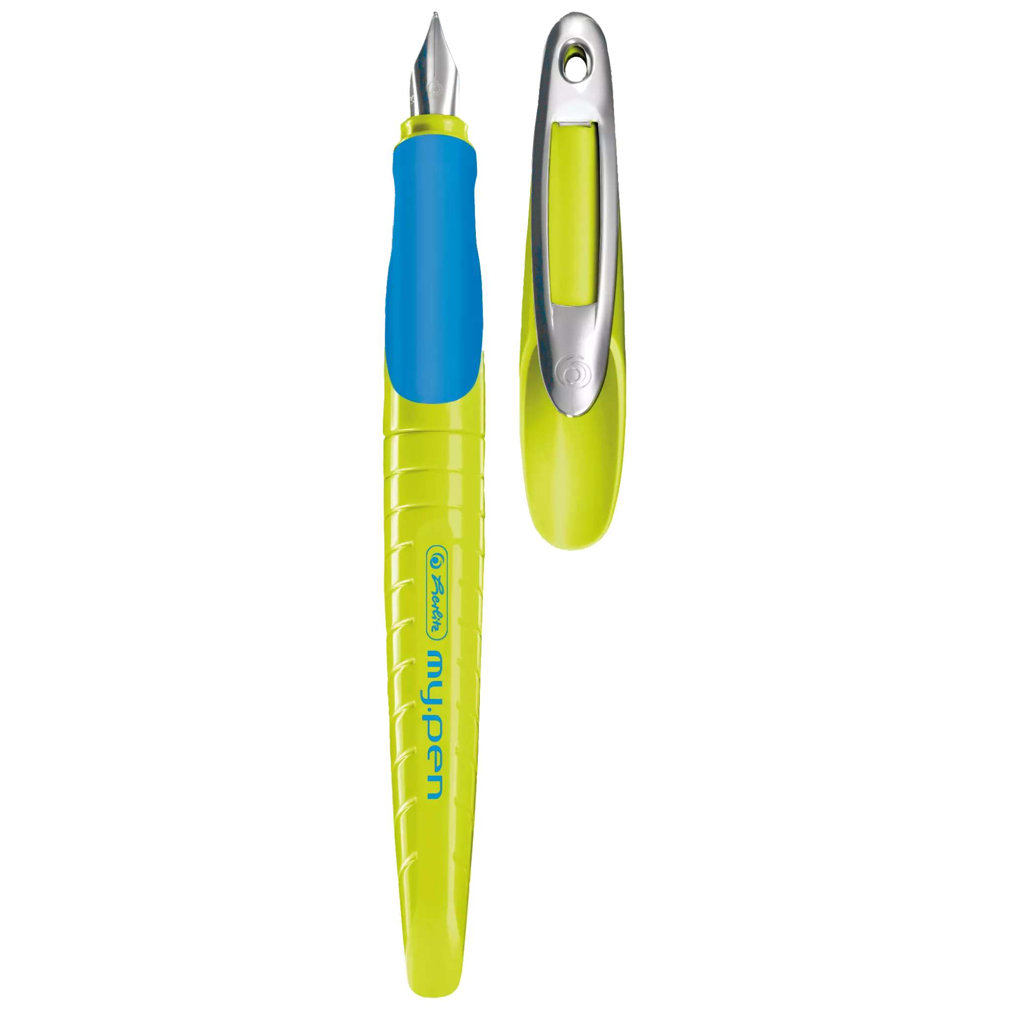 Herlitz Füllhalter my.pen - M-Feder, lemon/blau