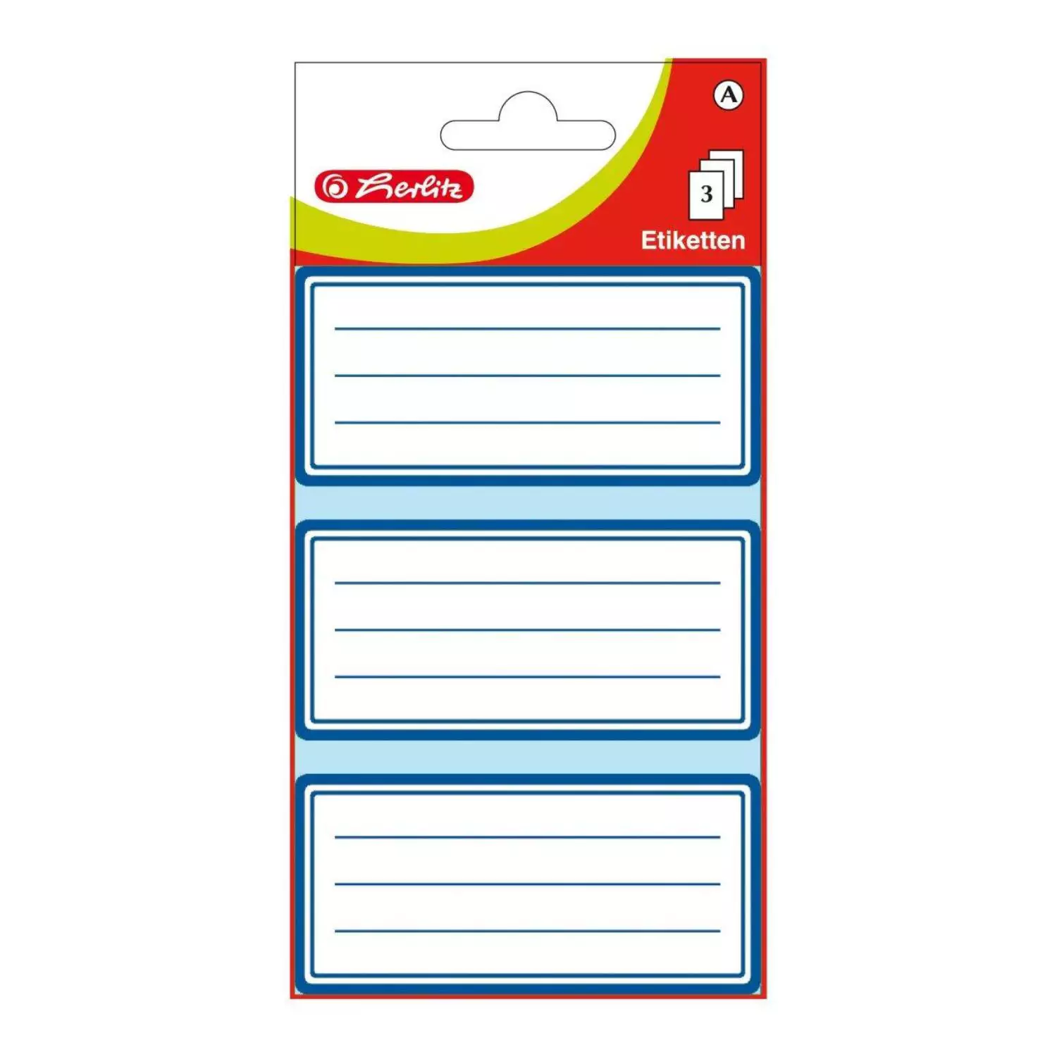 Herlitz Buchetiketten blauer Rand, 3 x 3 Stück