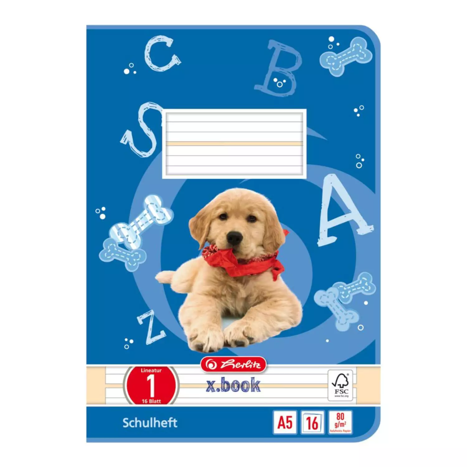 Herlitz Schulheft A5, Lineatur 1