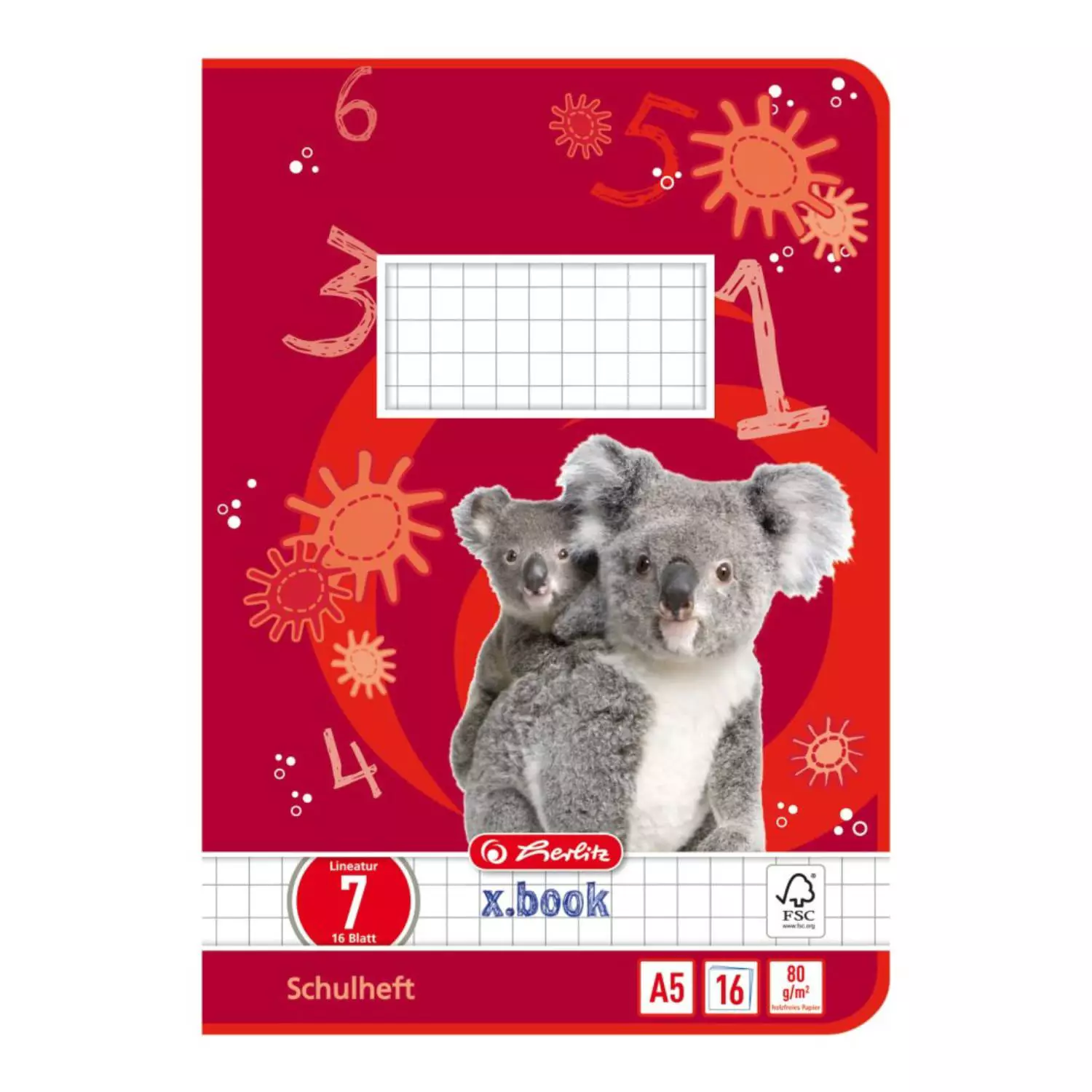 Herlitz Schulheft A5, Lineatur 7
