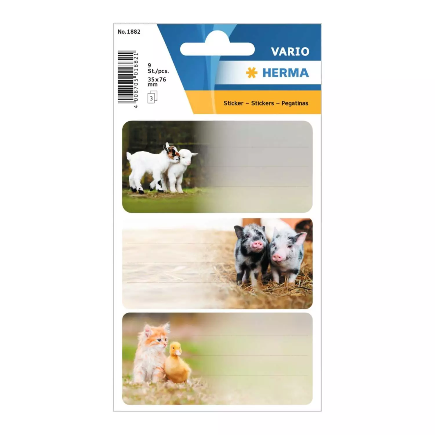 Herma Schuletiketten Bauernhoftiere
