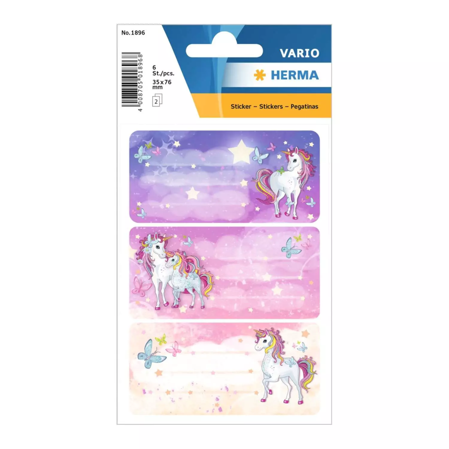Herma Schuletiketten Einhorn Best Friends