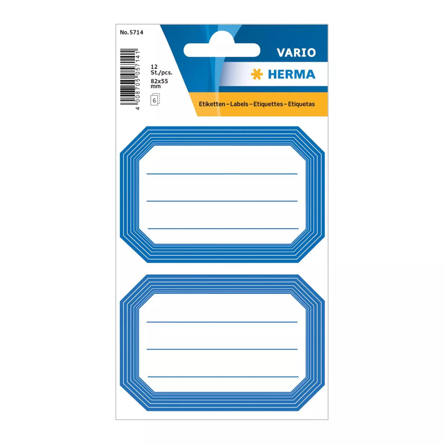 Herma Heftetiketten blauer Rand