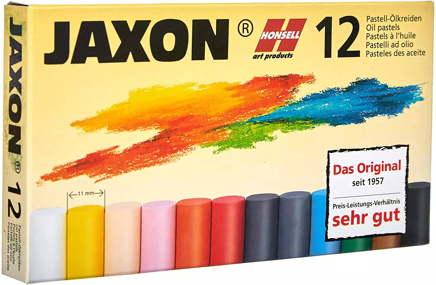 Pastell-Ölkreiden JAXON 47412 12er-Pappschachtel