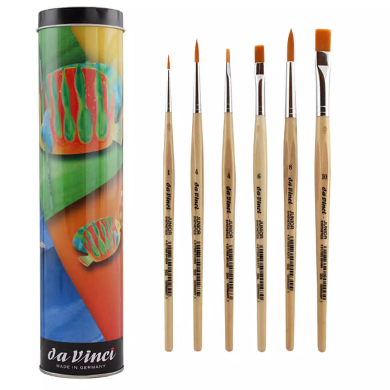 Da Vinci Pinseldose, 3x rund, 3x flach