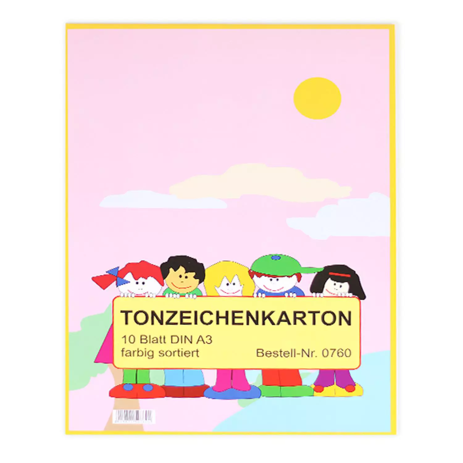 Uhlig Tonzeichenkarton farbig sortiert A3, 10 Blatt