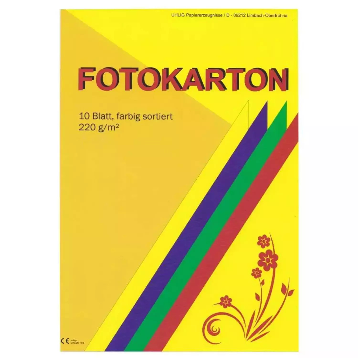 Uhlig Fotokarton farbig sortiert A3, 10 Blatt