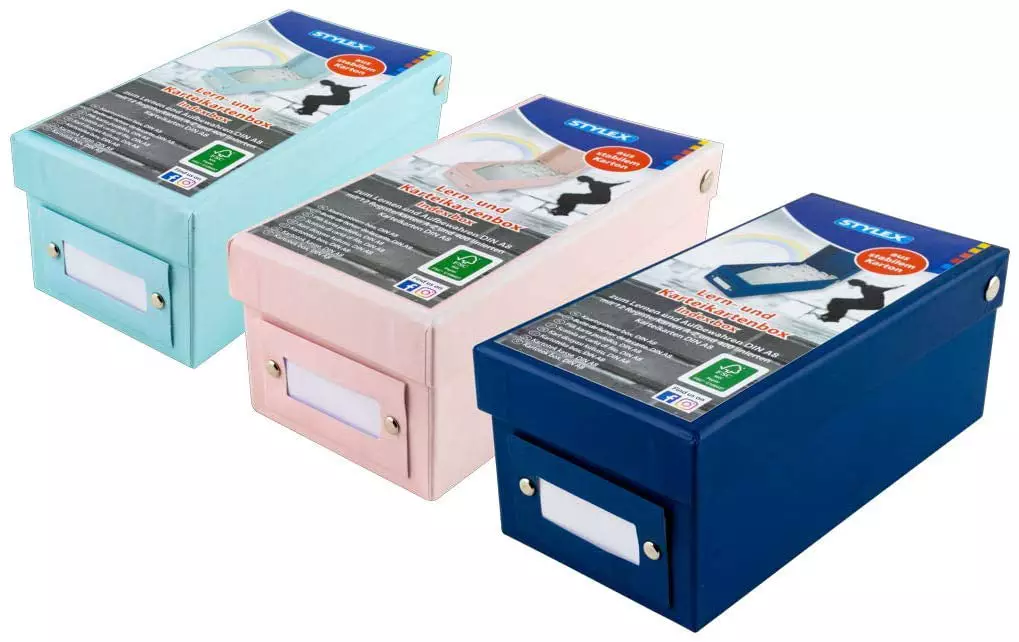 Karteikasten DIN A8 inkl. 400 Karteikarten und A-Z Register