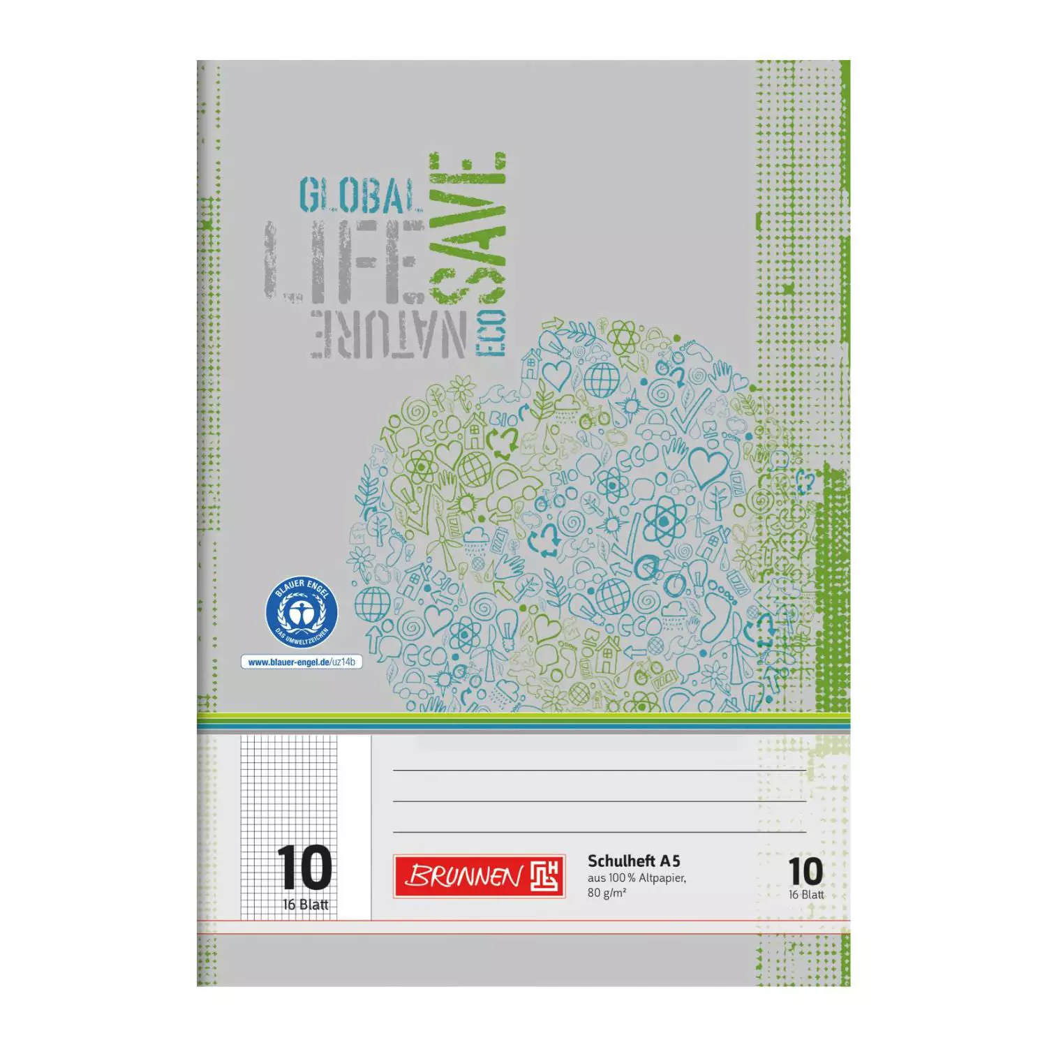 Brunnen Recyclinghefte A5, Lineatur 10