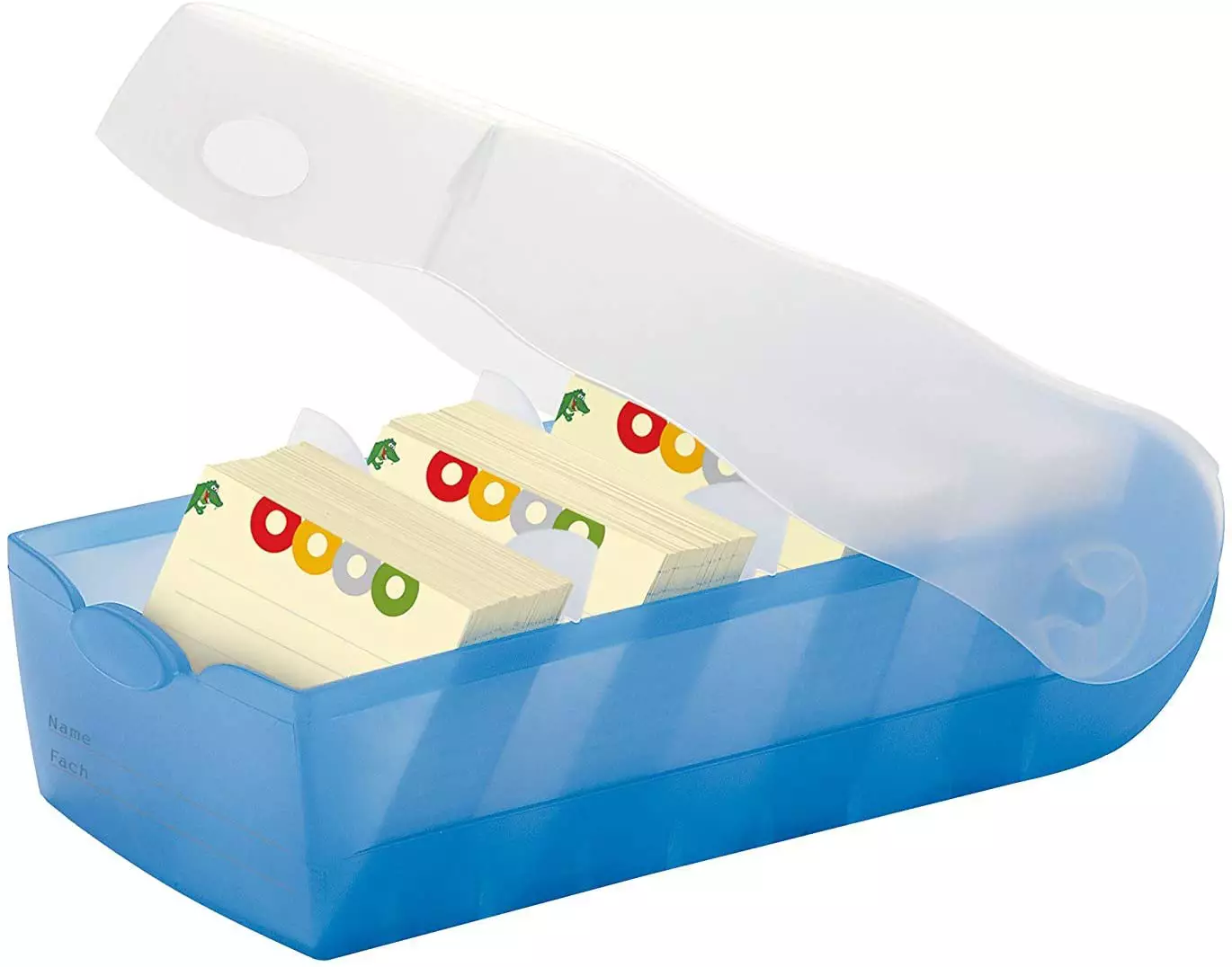 Han Karteibox CROCO - A8 quer, für 500 Karten, blau-transluzent