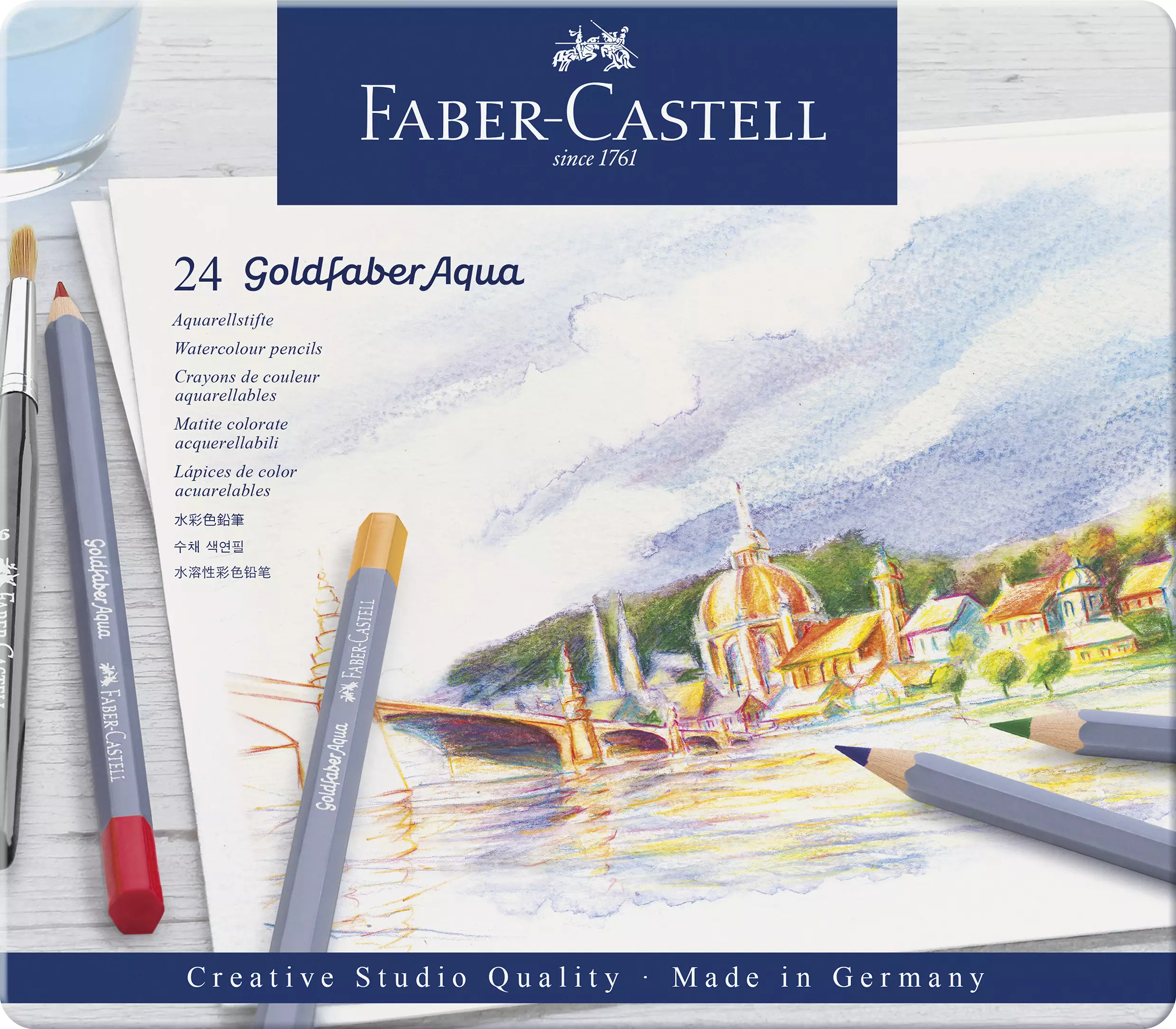 Faber-Castell Goldfaber Aqua Aquarellstift - 24er Metalletui