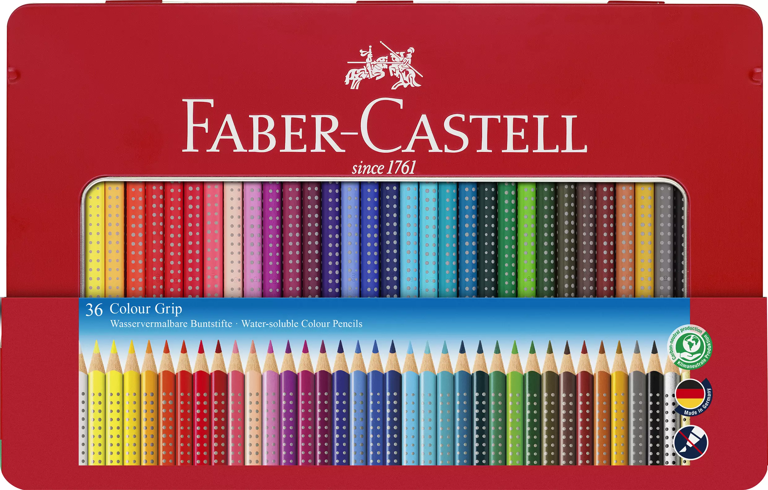 Faber-Castell Buntstift Colour GRIP - 36 Farben, Metalletui