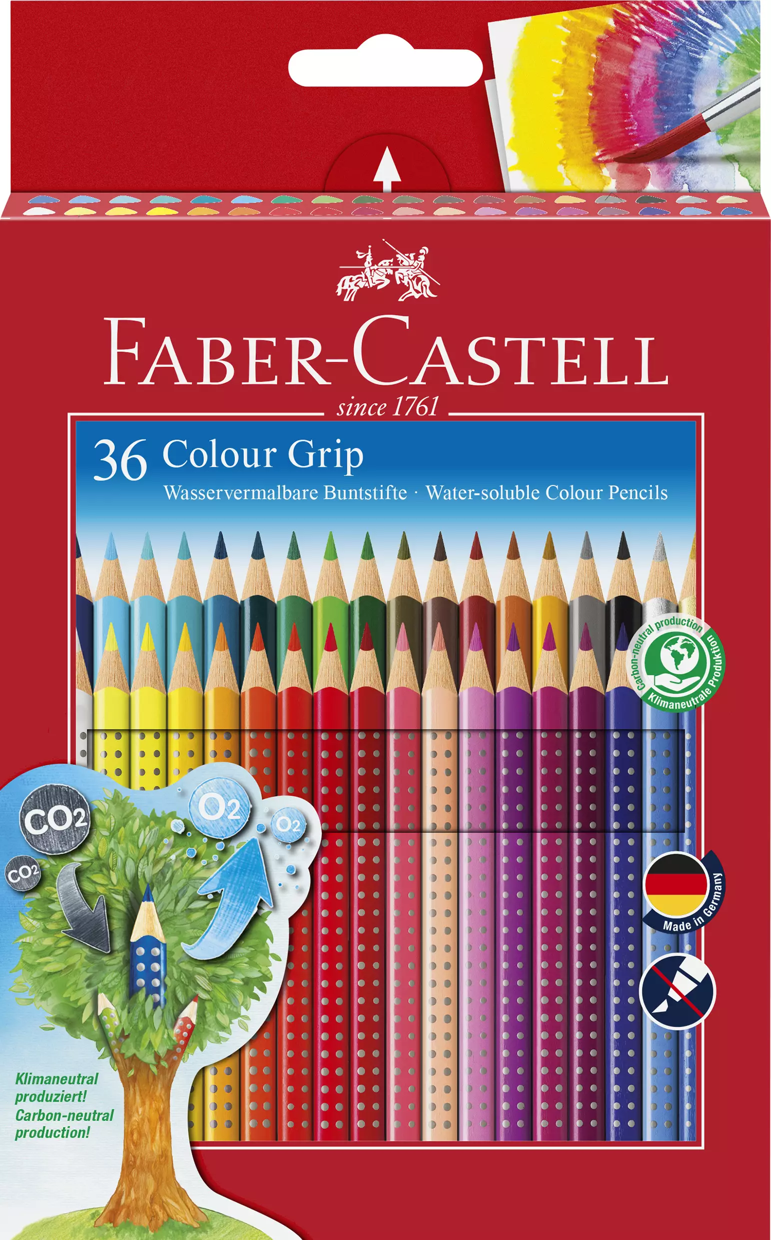 Faber-Castell Buntstift Colour GRIP - 36 Farben, Kartonetui