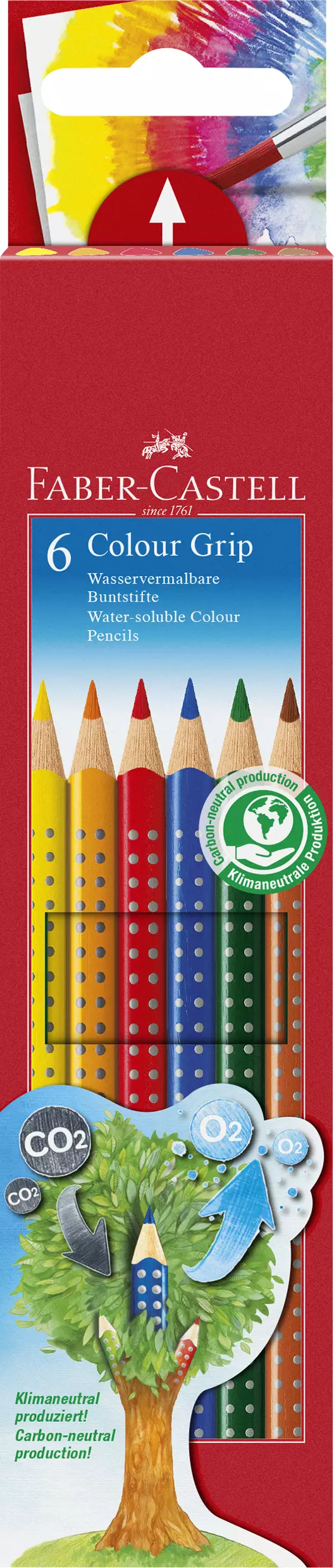 Faber-Castell Buntstift Colour GRIP - 6 Farben, Kartonetui