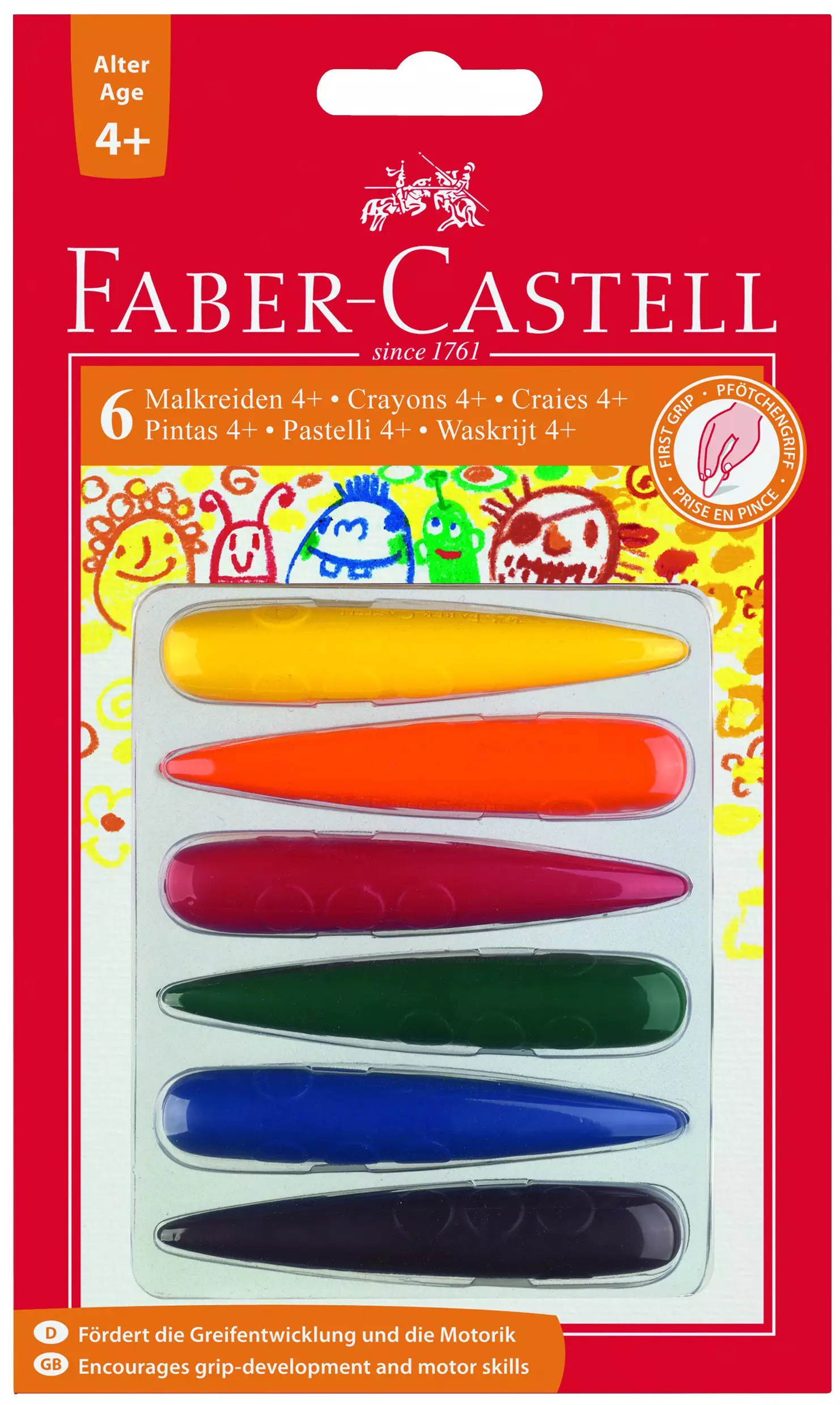 Faber-Castell Malkreide 'Finger' - 6 Stück sortiert