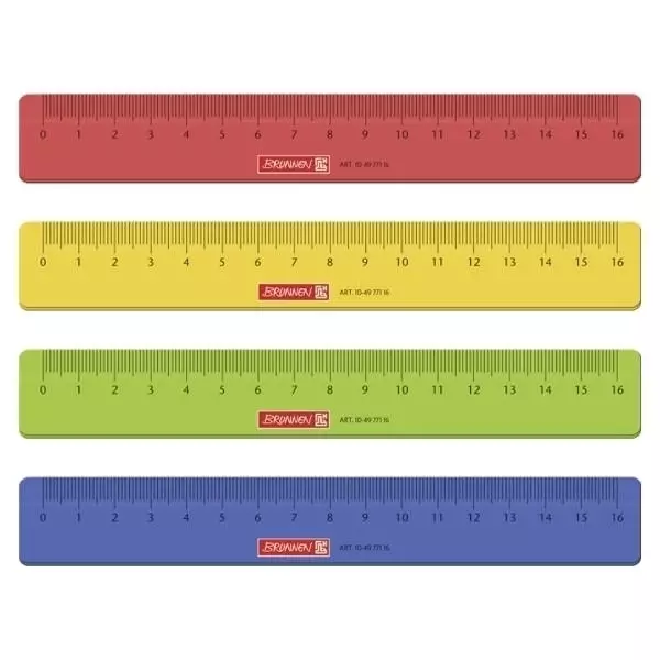 Lineal 16cm sort