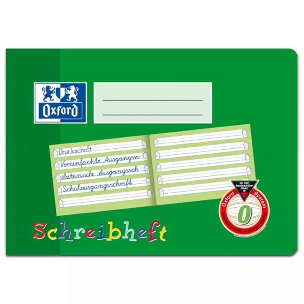 Oxford Schreiblernheft, A5 quer 0, 16, robuster, abwischbarer Deckel