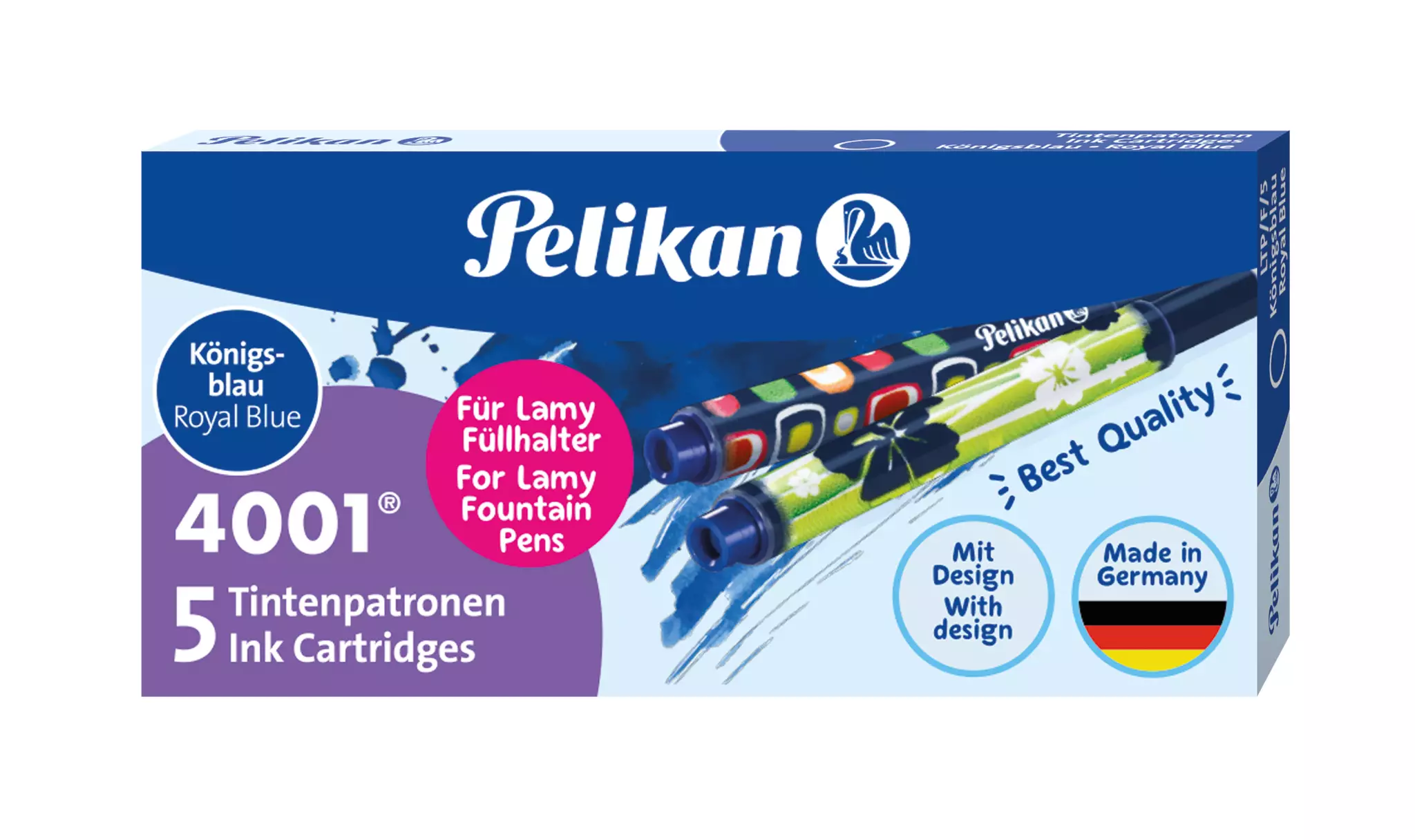 Pelikan Tintenpatrone 4001® für Lamy-Füllhalter - königsblau, 5 Stück