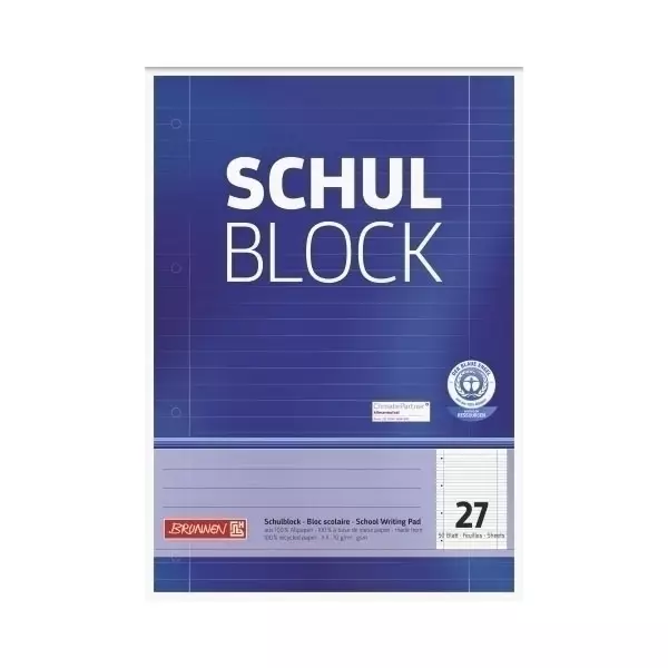 Schulblock A4 Lin27 50Bl RCP