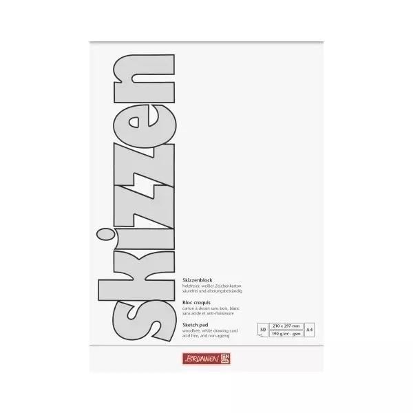 Skizzenblock - DIN A4 - 190 g/m² -  50 Blatt