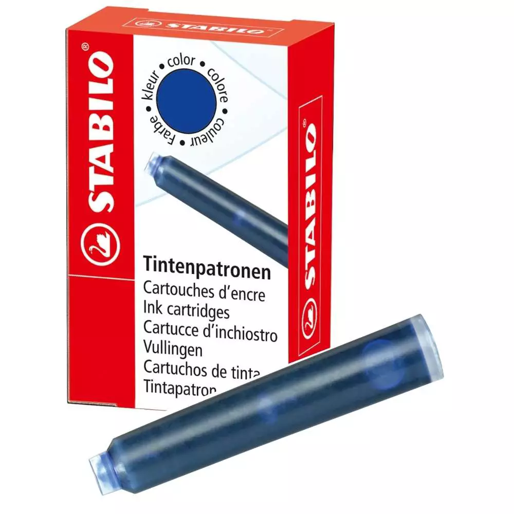 Tintenpatronen zum Nachfüllen - STABILO Refill - Schreibfarbe blau (löschbar) - 24x 6er Pack