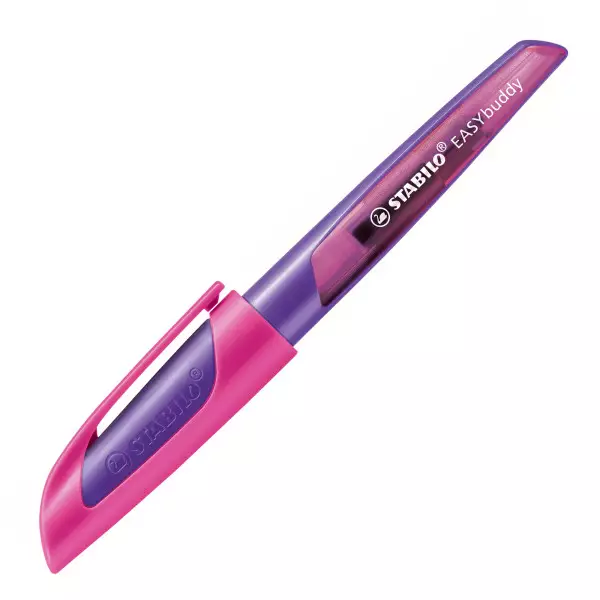Stabilo Schulfüller mit Standard-Feder M - EASYbuddy in lila/magenta - Schreibfarbe blau (löschbar) - Einzelstift - inklusive Patrone