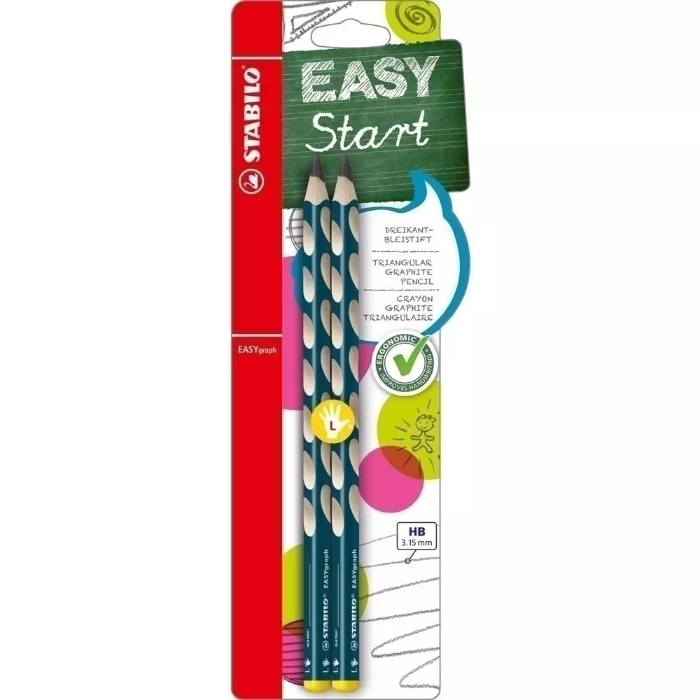 STABILO EASYgraph petrol HB links 2er Blister