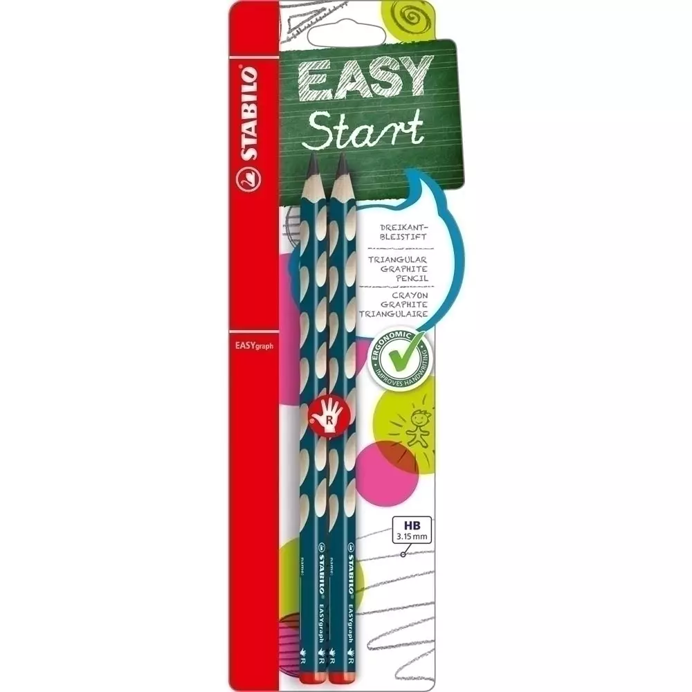 STABILO EASYgraph petrol HB R 2er BL