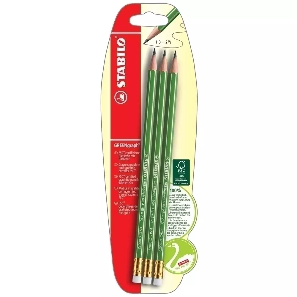STABILO GREENgraph 6004/HB 3er Blister