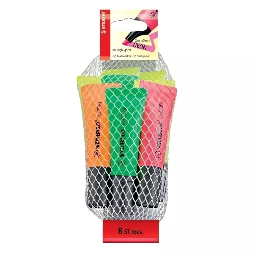 STABILO NEON 8er Pack sortiert