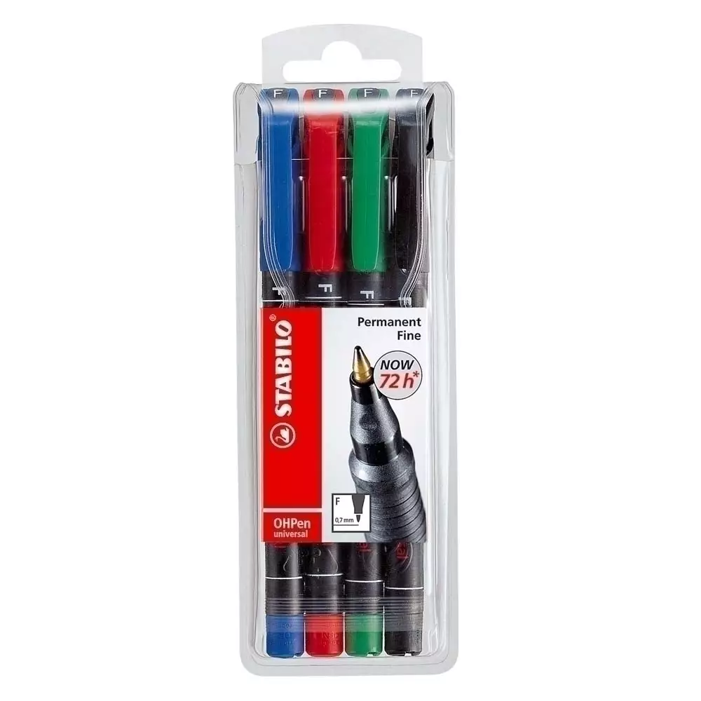 STABILO OHPen Folienschreiber permanent fein 4er Etui