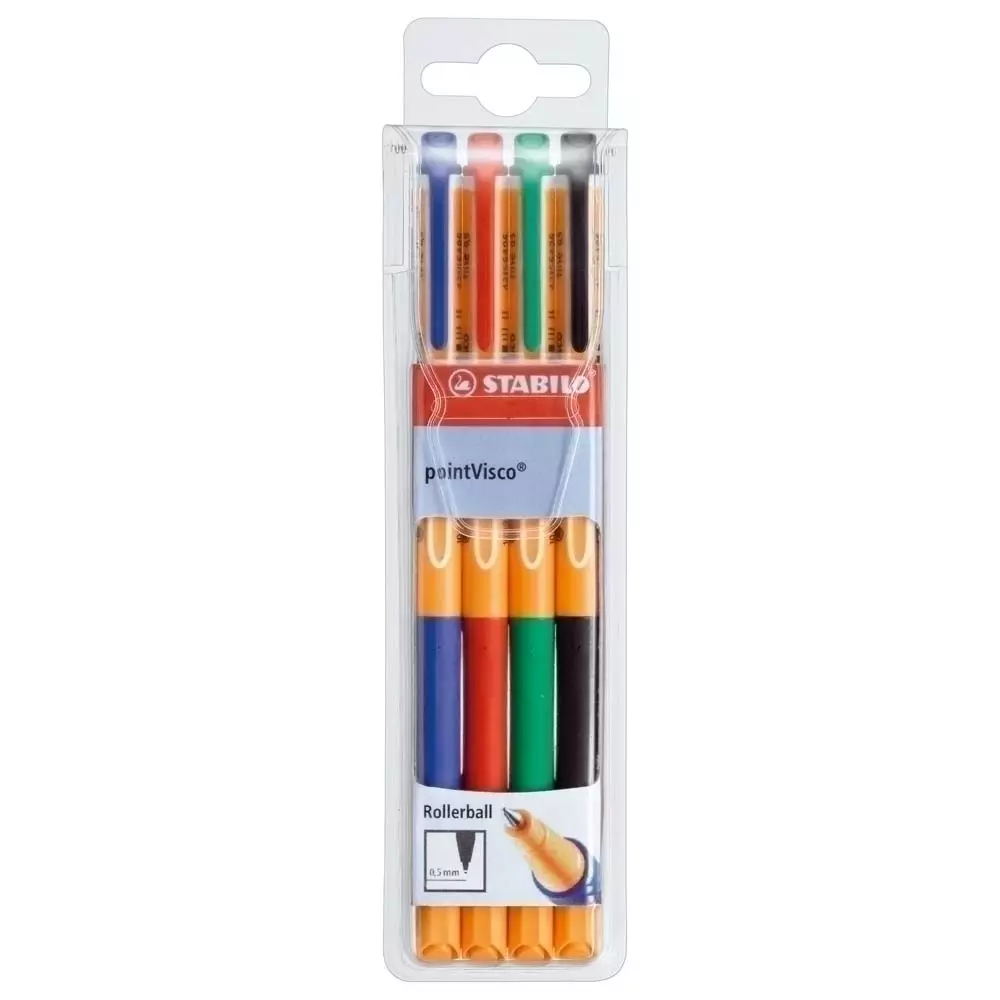 STABILO pointVisco Etui mit 4 Rollerball
