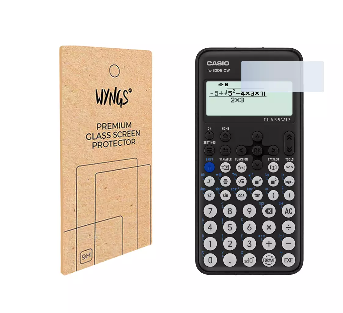 WYNGS Displayschutzfolie zum Taschenrechner Casio FX 82 DE CW