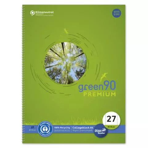 STAUFEN GREEN Premium Collegeblock 4A 80 Blatt - Lineatur 27