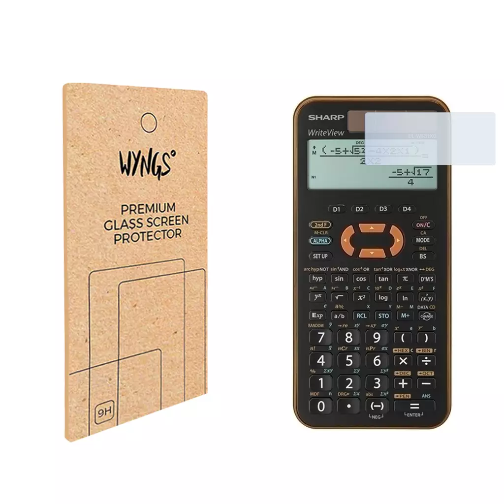 WYNGS Displayschutzfolie zum Taschenrechner Sharp EL W531XG