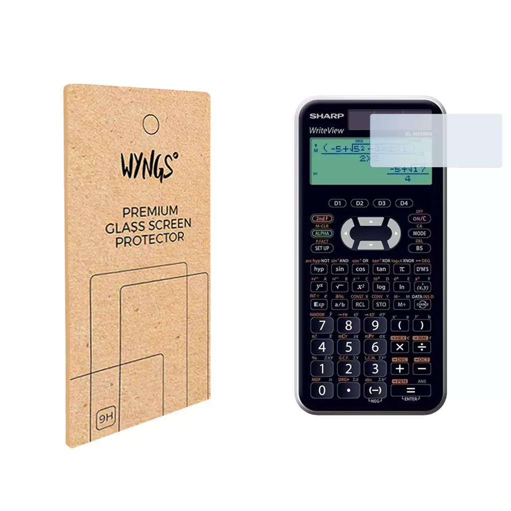 WYNGS Displayschutzfolie zum Taschenrechner Sharp EL W550XG