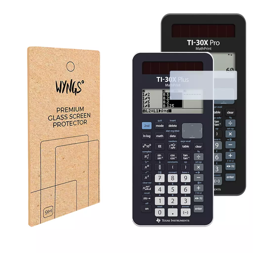 WYNGS Displayschutzfolie zum Taschenrechner TI 30X Plus / Pro MathPrint