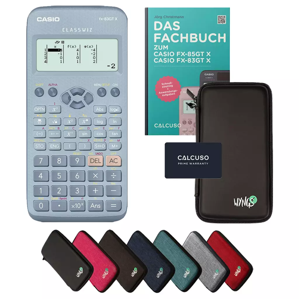 ﻿CALCUSO Standardpaket mit Taschenrechner Casio FX-83GT X blau