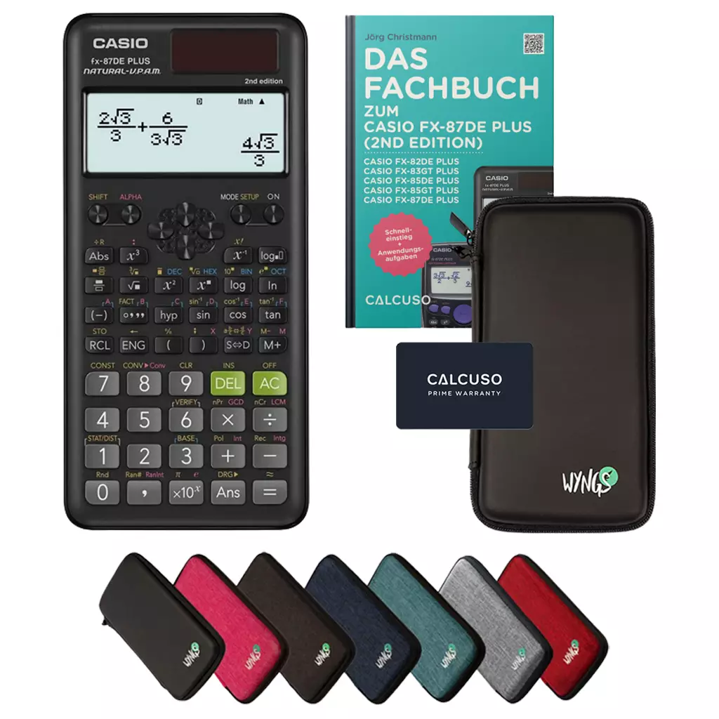CALCUSO Standardpaket mit Taschenrechner Casio FX-87DE Plus 2