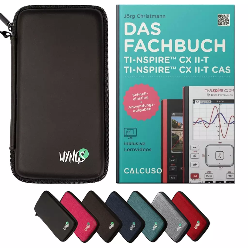 CALCUSO Zubehör Standardpaket kompatibel für Taschenrechner TI Nspire CX II-T /CX II-T CAS